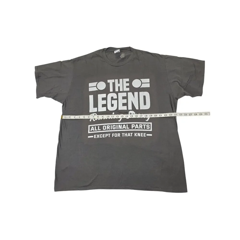Port & Company Mens 2XL Graphic T Shirt The Legend Has Retired Dark Grey